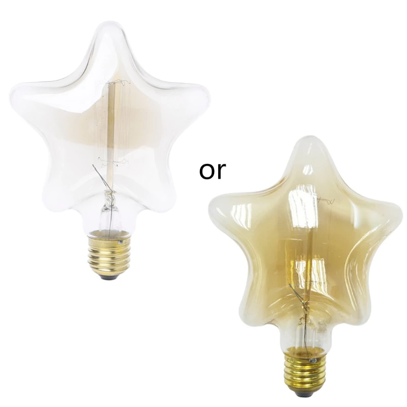 

Vintage decorative light bulb e27 star/heart incandescent bulb retro edison bulb