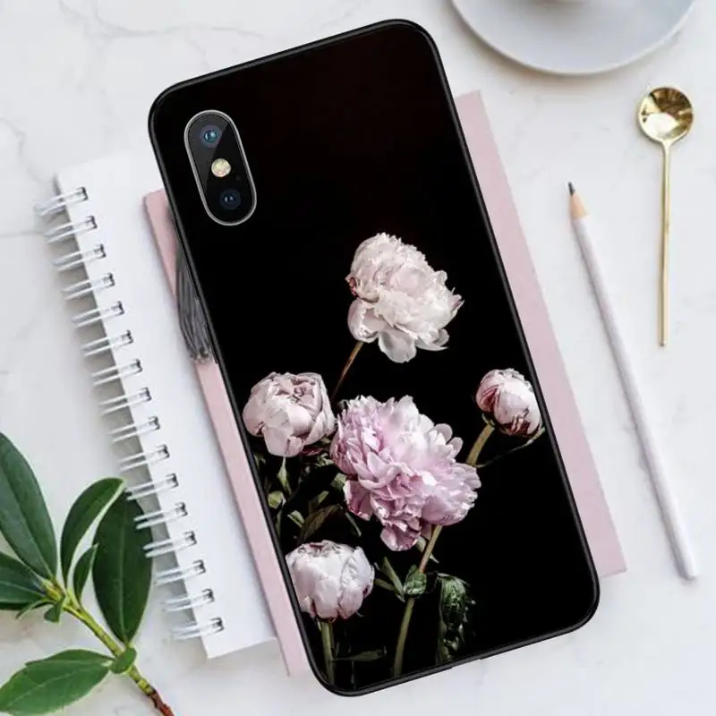 

Flower Pink Peonies Peony Phone Cases for iPhone 11 12 pro XS MAX 8 7 6 6S Plus X 5S SE 2020 XR Luxury brand shell funda coque