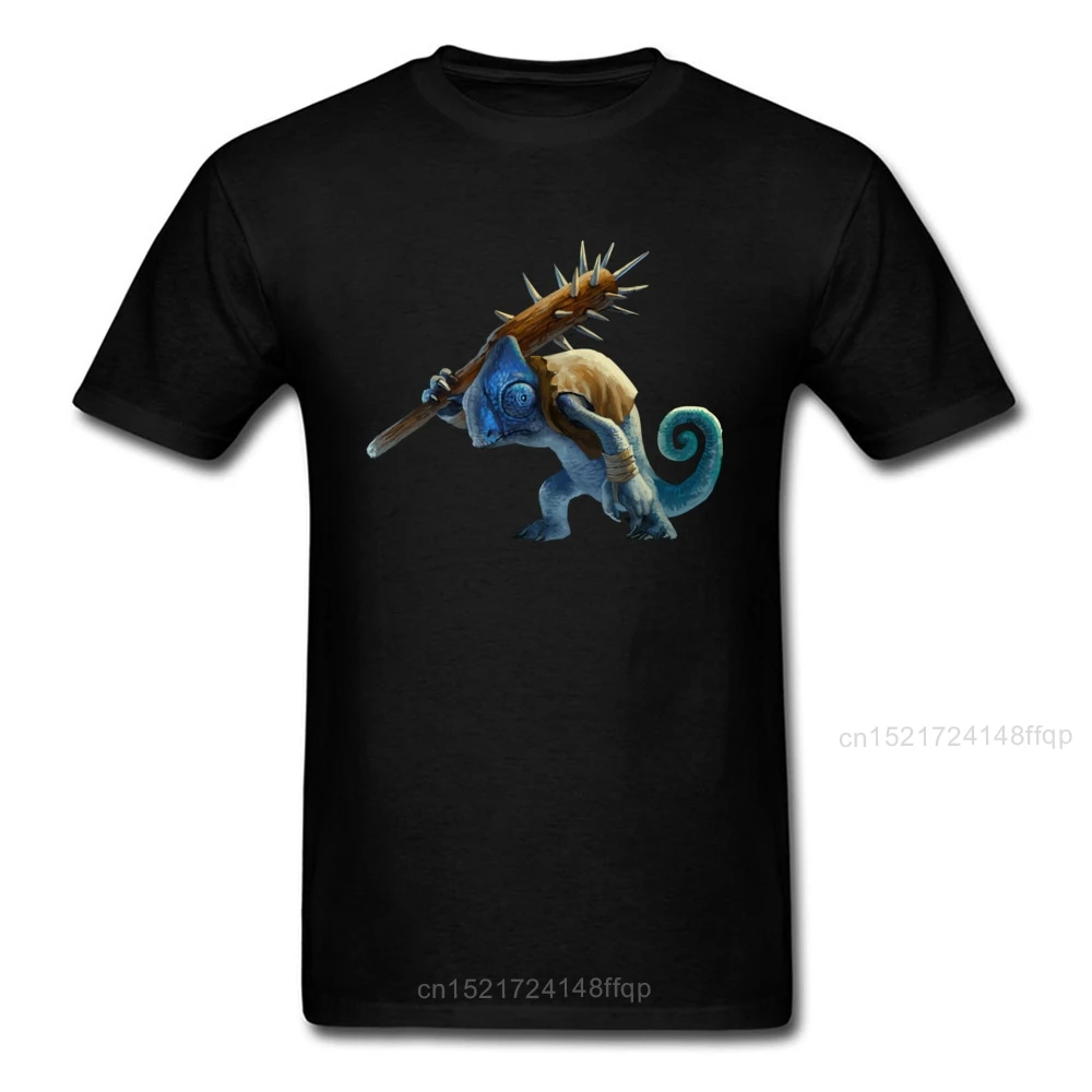 Уникальная мужская черная футболка с принтом хамелеона и ящерицы | Мужская