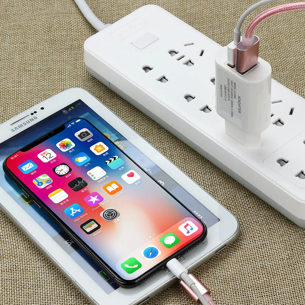5 В/2 а двойной USB разъем зарядного устройства 2 порта Быстрая зарядка для iPhone XS Max