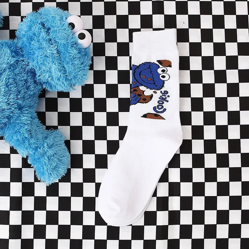 Женские носки с изображением Улица Сезам для косплея из мультфильма розовые