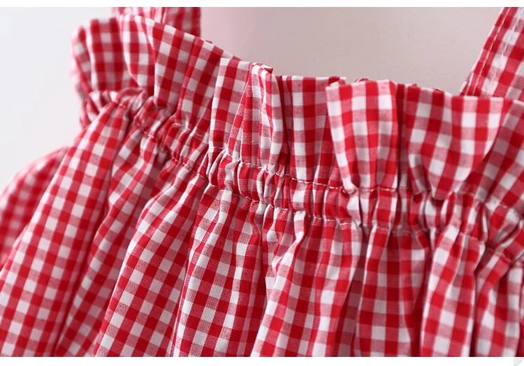 Комплекты одежды для маленьких девочек 2018 летний модный клетчатый костюм