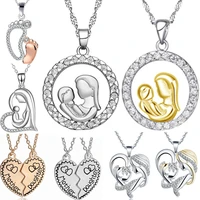 5 styles surprise gift with crystal pendant round heart for your mothers delicate feminine necklace jewelry