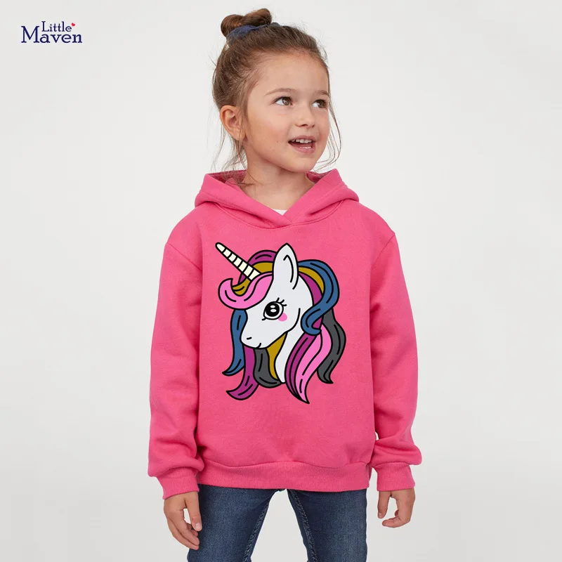 

Little maven Girls Hoodies Sweatshirts Unicorn Baby Girls Hooded Clothing 2-7Years Little Girls Sweatshirts Children Clothes