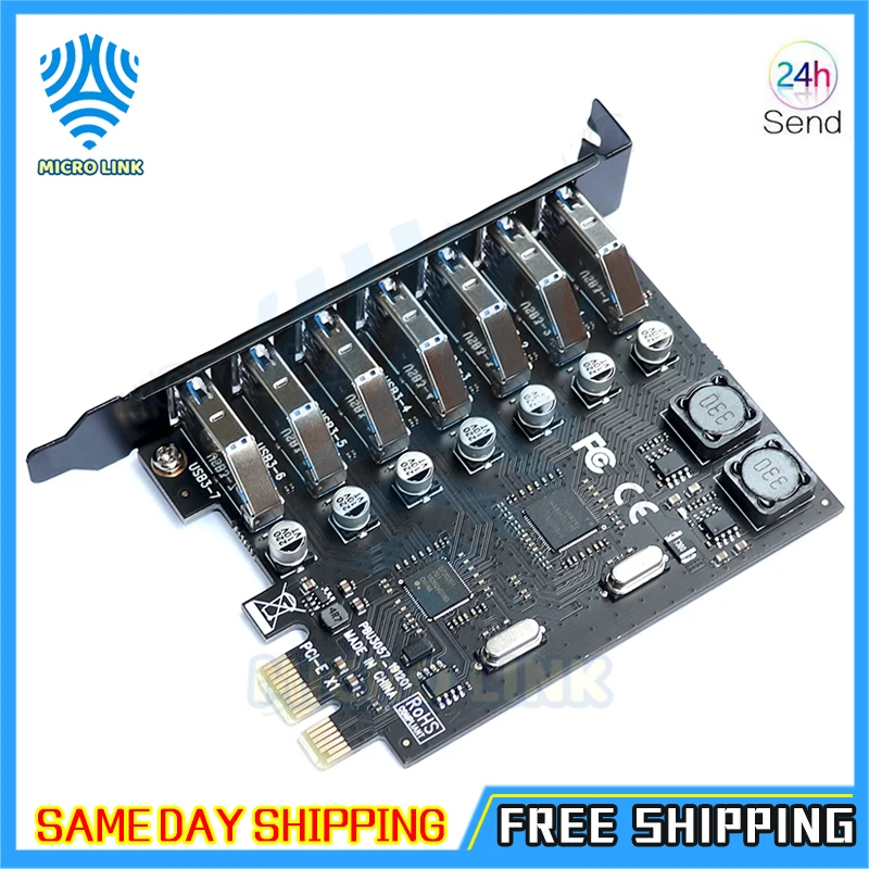 USB 3 0 PCI express адаптер e на 7 портов карта расширения USB3 PCIe PCI-e x1 контроллер