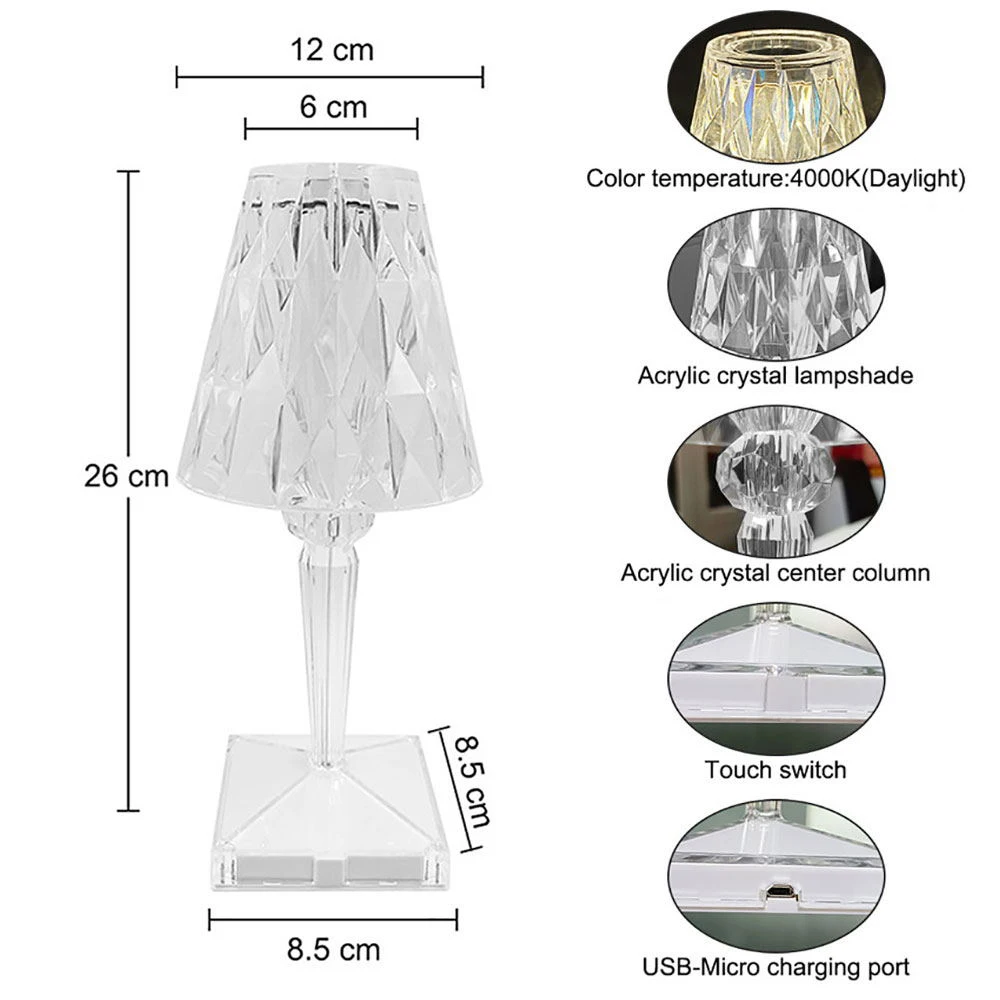 RGB/беласветодиодный светодиодная Алмазная Настольная лампа с дистанционным
