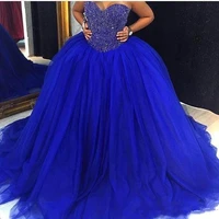 royal blue tulle vestidos de 15 a%c3%b1os 2020 custom beaded sweetheart quinceanera dresses long sweep prom special occasion gowns
