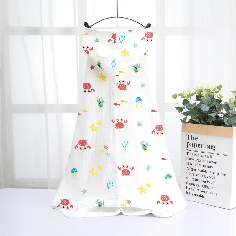 

Baby Gauze Bath Towel With Hood Cotton Super Soft Absorbent Towel Children's Care Stuff Newborns Bath Robes Hooded Sleepwear