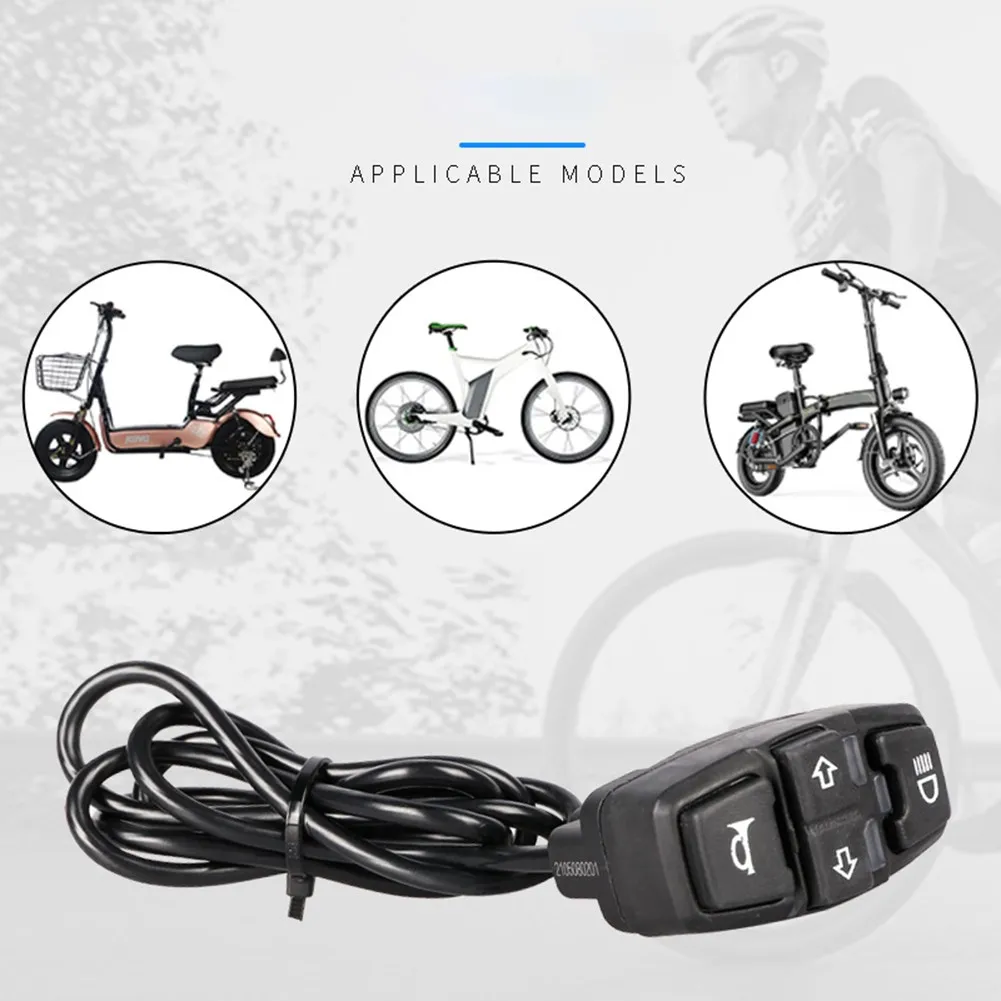 

E-bike Light+Horn And Turning Light Switch 36V/48V Scooter Electric Bicycle Intelligent L52*W24*H51mm Size Outdoor Cycling Equip