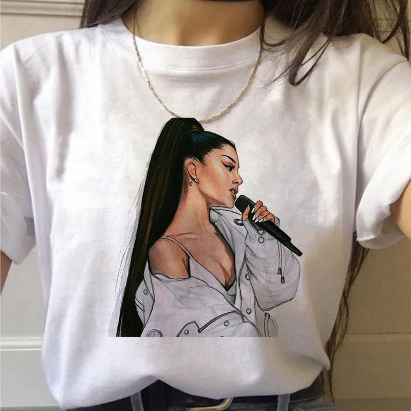 

Trendy Female Singer Fashion Printed White T Shirt Women Harajuku Tshirts Graphic Tee Shirt Plus Size Women Clothing Tee Shirt