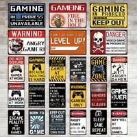 gaming metal tin signs vintage poster do not disturb gamer at work metal plaque home house club game room man cave wall decor