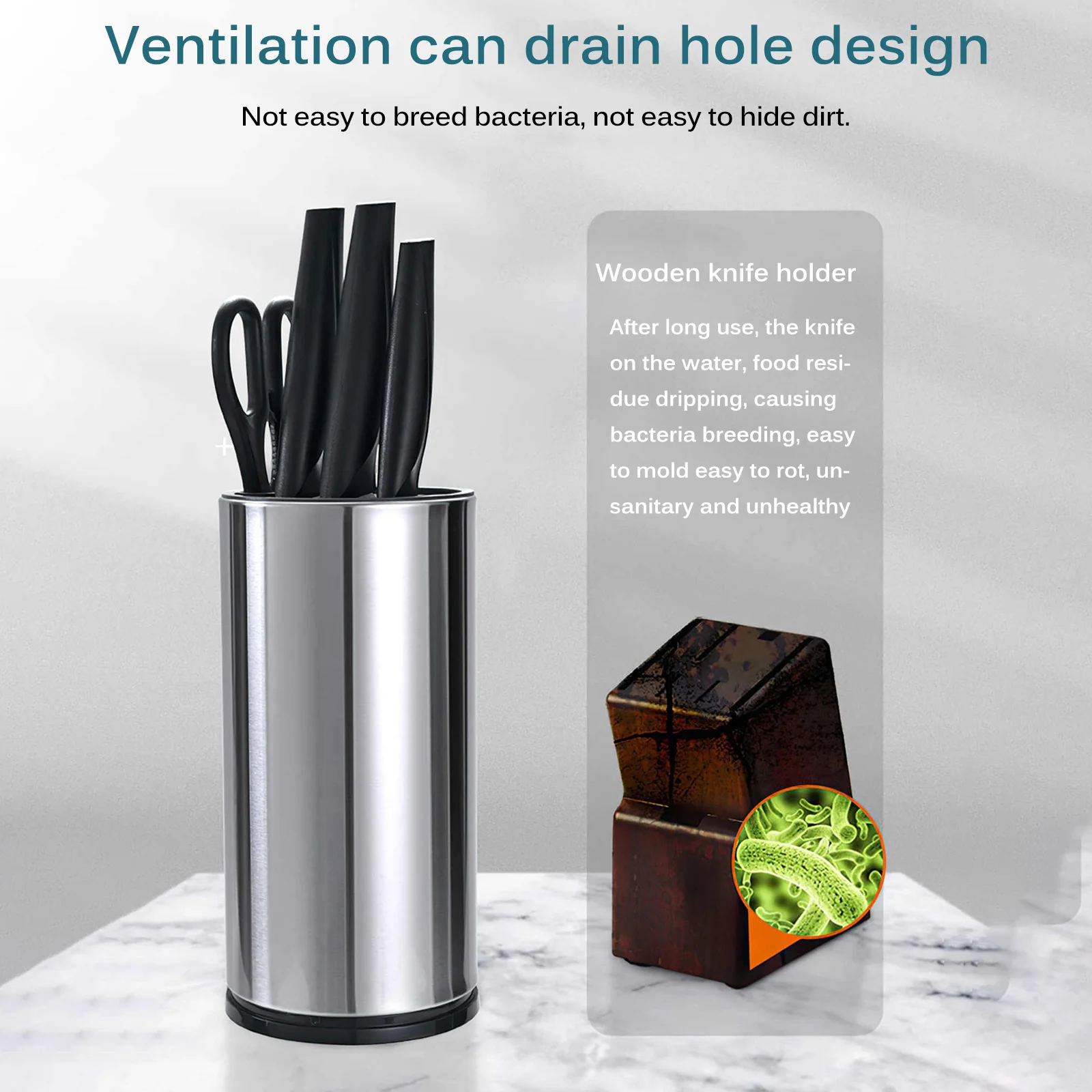 

Держатель для ножей из нержавеющей стали, кухонная подставка для ножей, многофункциональный блок для шеф-повара, кухонная посуда, кухонный ...