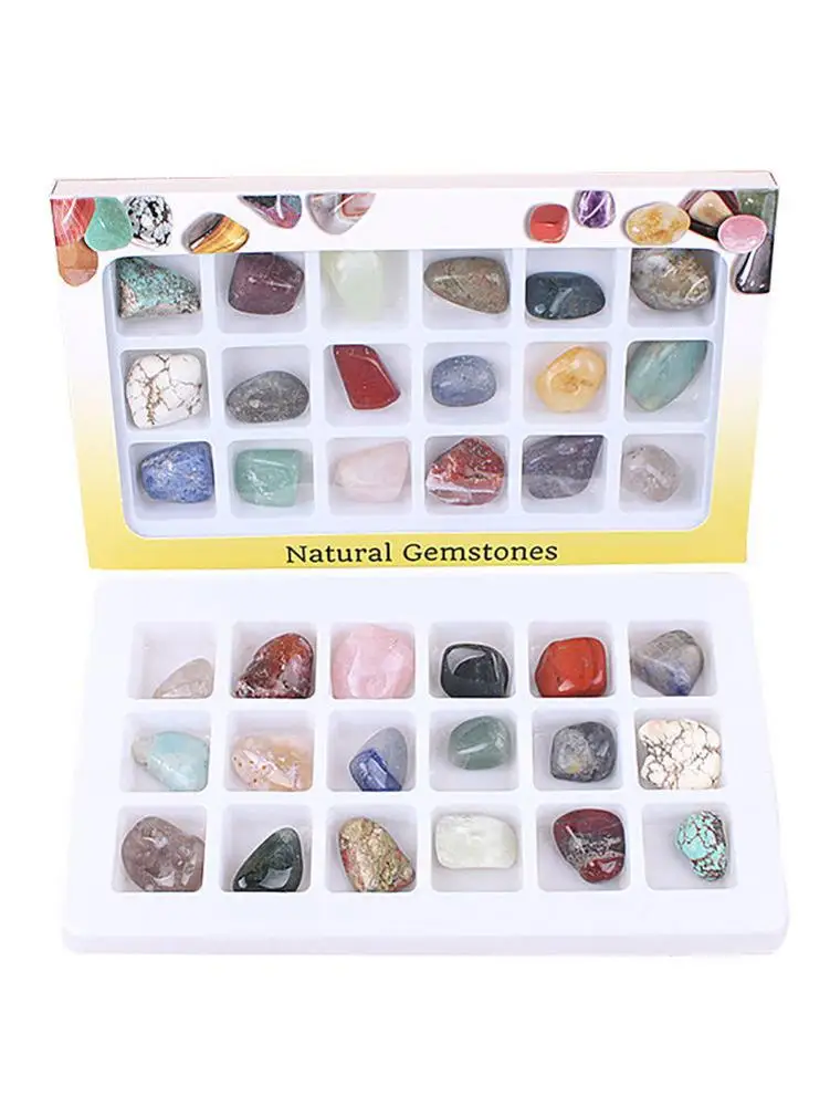 Коробка из натуральных каменных ископастей необработанный минеральный флюорит