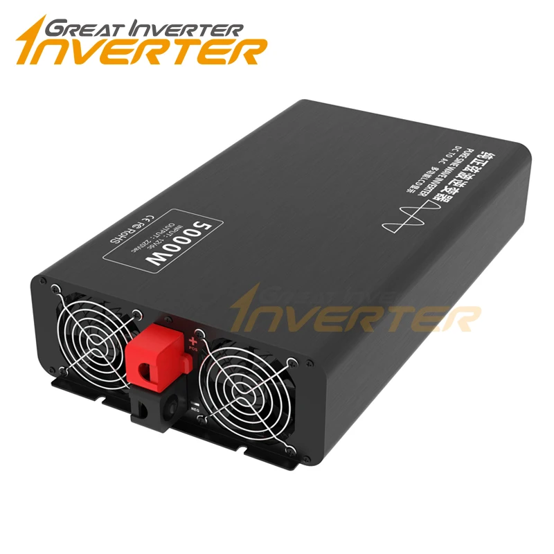 

High quality 5000W DC 12v 24v 48v 60v 72v 84V to 100v 110v 120v 220v 230v 240v AC Inverter pure sine wave 5kw LCD