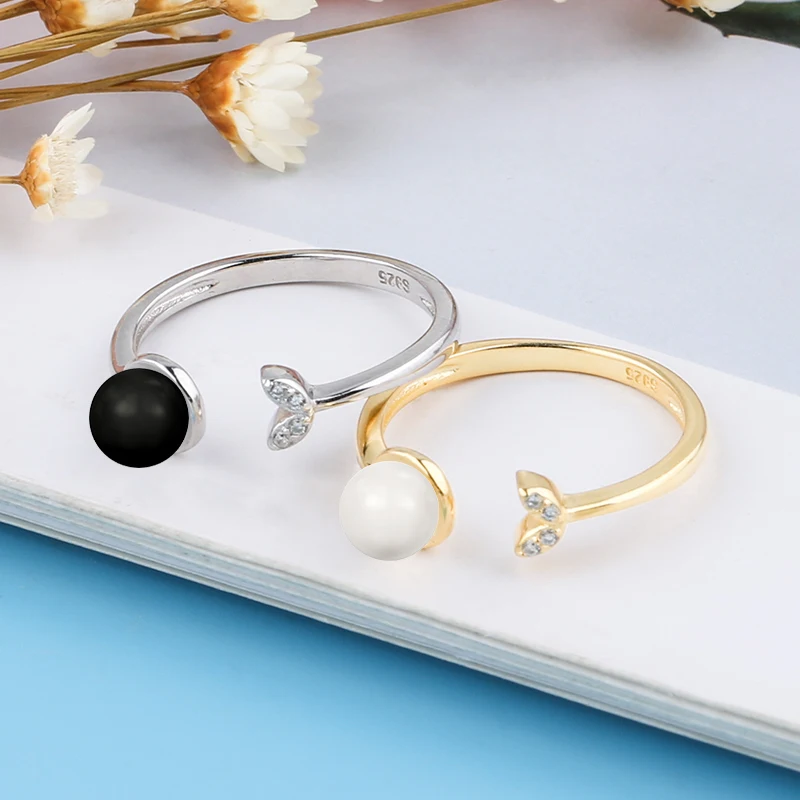 Милые жемчужные кристаллы от Swarovski открытые Регулируемые кольца из настоящего