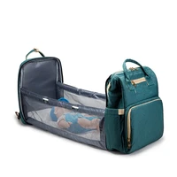 2in1 multifunctional diaper bag backpack travel portable large capacity shoulder mommy folding crib bags waterproof stylish pack