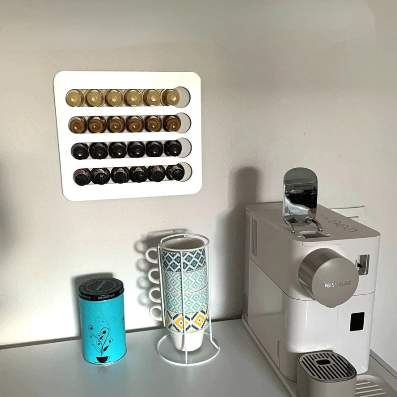 24Pcs Nespresso Coffee Capsule Holder Stand Rotary Pod Tower Rack Rotatable Storage Shelves | Дом и сад