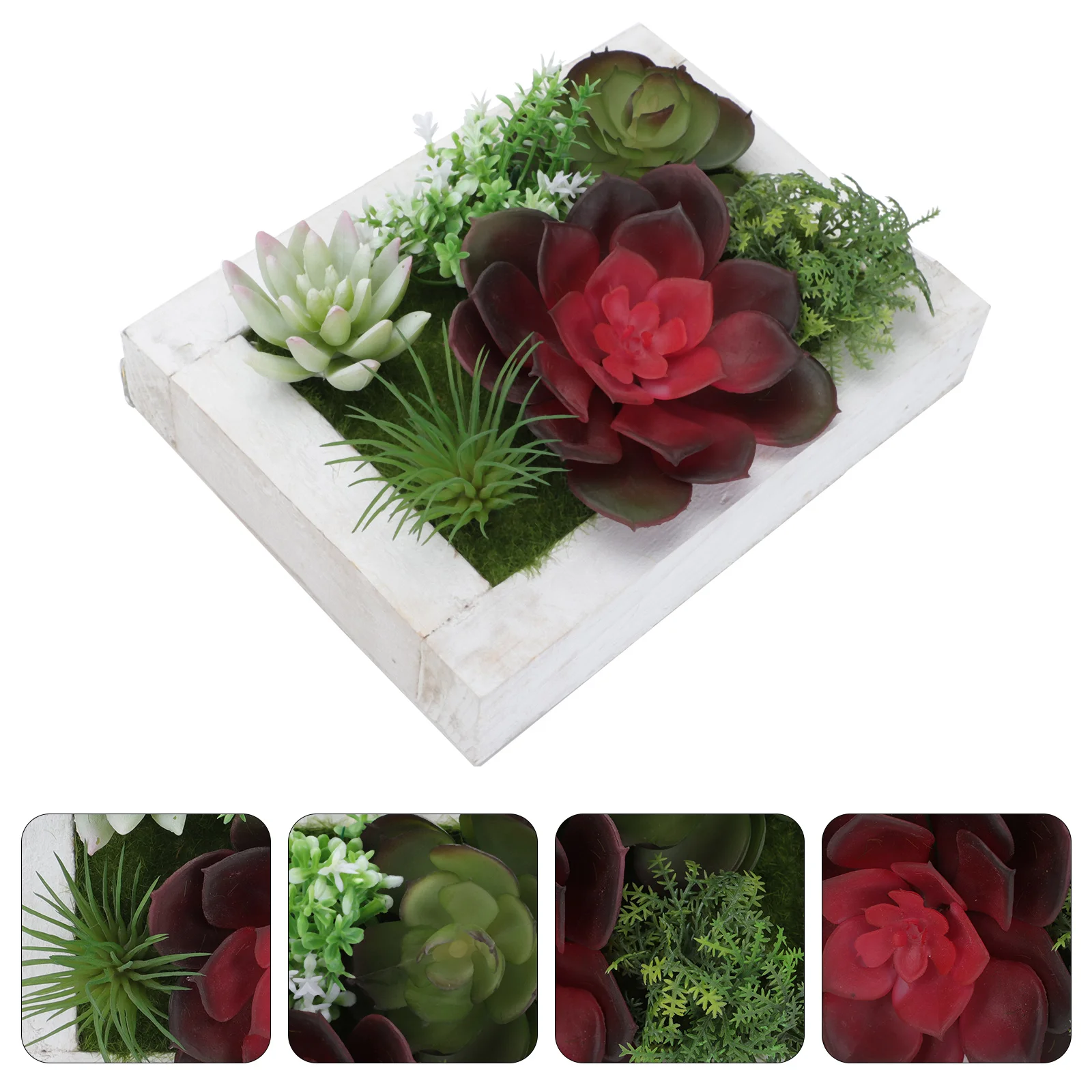 

1Pc Decorative Fake Plant Photo Frame Artificial Succulent Wall Art Decor