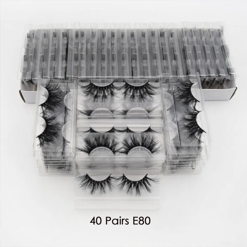 40 pairs E80 40 пар/лот visofree 25 мм мягкие ресницы 3d норковые ресницы безжалостные ручной работы маганские ресницы пушистые норковые ресницы E70 - Цвет: 40 pairs E80