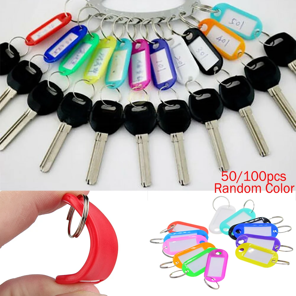 Цветные ярлыки для ключей разделенное кольцо брелок цветная пластиковая бирка