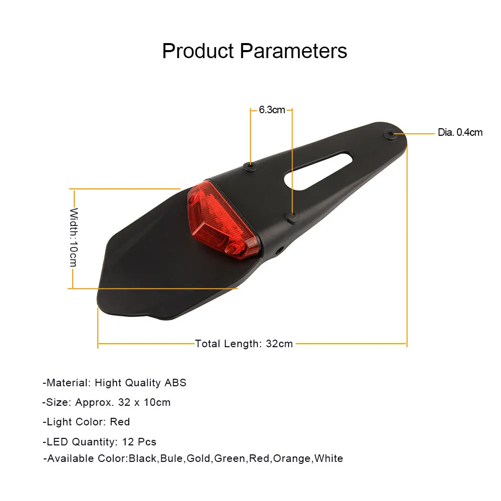 For KTM CR EXC WRF 250 400 Motorcycle Tail LED Light Rear Brake Stop Signal Lights Mudguard Motocross Enduro Motorbike Fenders |