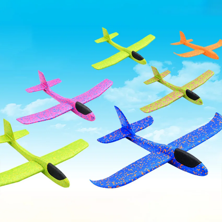 

Hand throw airplane EPP Foam Outdoor Launch Glider Plane Kids Toys 48 cm Interesting Launch Throwing Inertial Model Gift funny