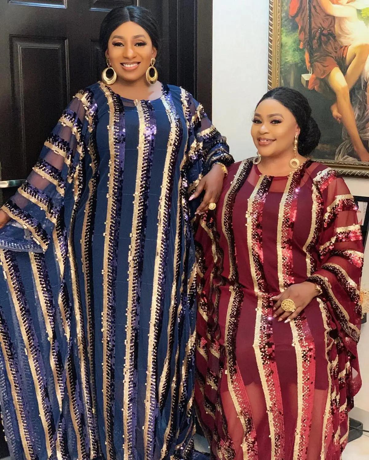 

African Dashiki Dress Muslim Abaya Sequins Hijab Bazin Maxi Long Length Gowns Broder Riche Sexy Lady Fairy Dreams Boubou Robes