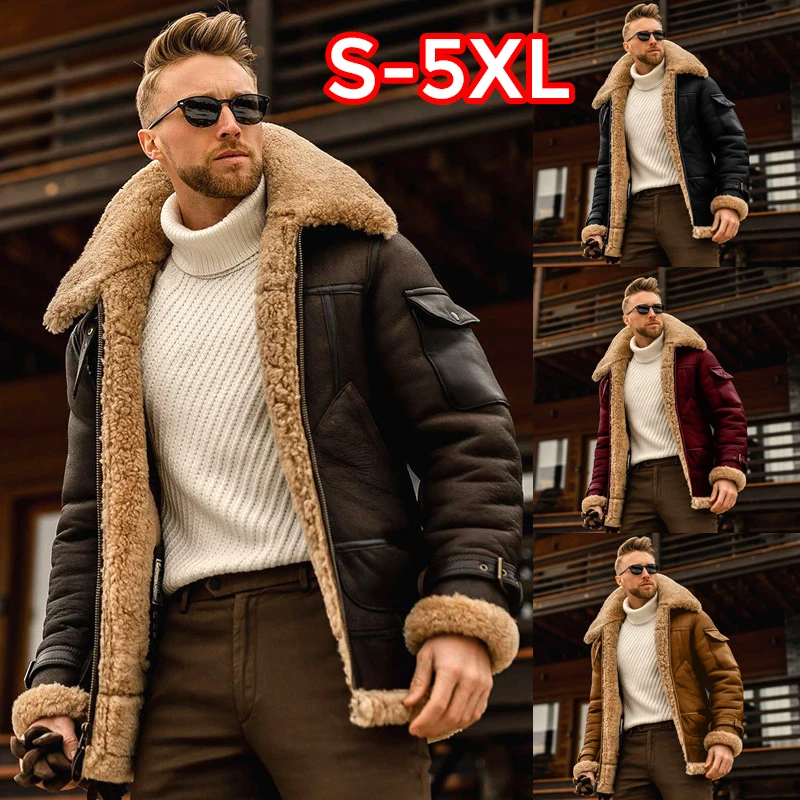 Модная зимняя мужская Куртка 2021 ветровка средней длины с лацканами однотонное