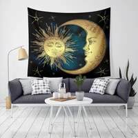 yaapeet 1pc sun printed wall tapestry polyester moon printed wall hanging elegant psychedelic hanging tapestry golden wall decor