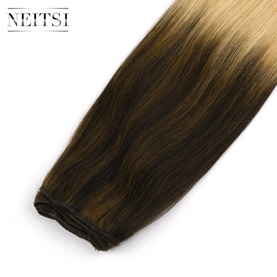 Neitsi прямые волосы Remy с двойным нарисованным рисунком для наращивания 22 &quot55 см 100