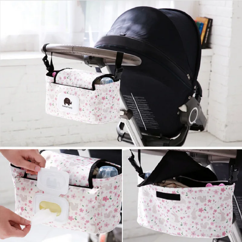 Сумка-тележка для коляски с цветочным принтом 12 цветов со съемной сумкой