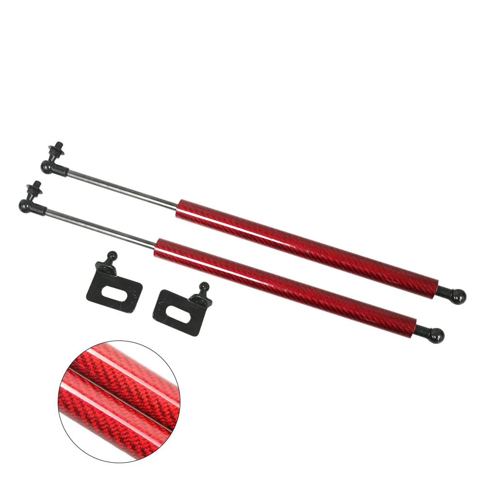 red carbon fiber Для SUBARU Forester SG 2002-2009 модифицированный передний капот капота из углеродного волокна газлифт поддерживает стойки опорный стержень ударов - Цвет: red carbon fiber