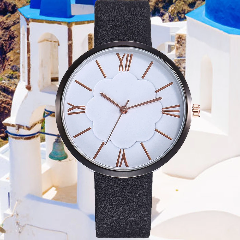 Повседневные часы из искусственной кожи Кварцевые аналоговые наручные