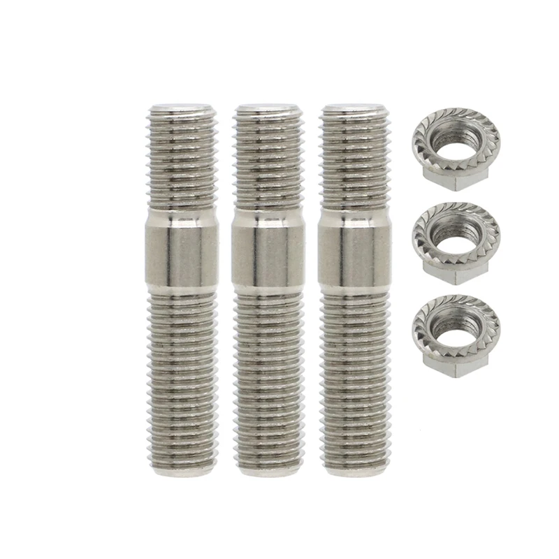 3/4 шт. 10 мм автомобильные выхлопные штифты с зубчатыми гайками комплекты M10x1.25