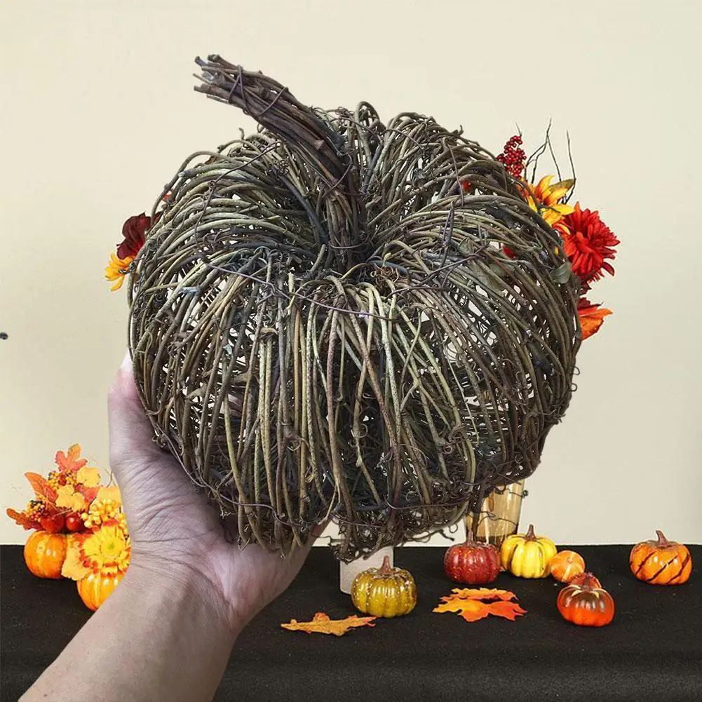 

Домашние осенние украшения, украшения вечерние, натуральные украшения из ротанга ручной работы, тыквы на Хэллоуин, Осенние тыквы, декорации...