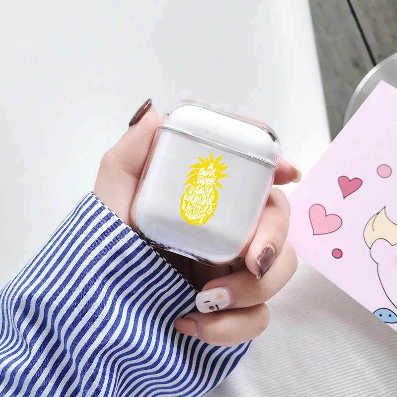 Мягкий милый чехол для наушников apple airpods, роскошные летние фрукты, ананас Airpods чехол в Bluetooth наушники аксессуары