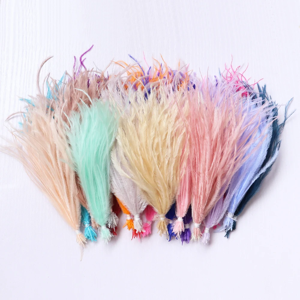 

Ostrich Feathers Filament String 4-6'' Decor for Party Dress Shoes Wedding Clothing Sewing Accessory Craft Plume 100 Hair/Pcs
