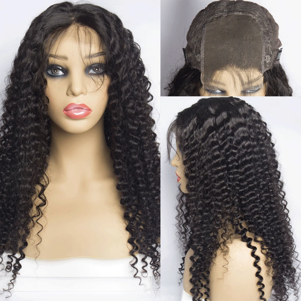 ALIBELE индийские волнистые волосы парик из человеческих волос на сетке спереди для