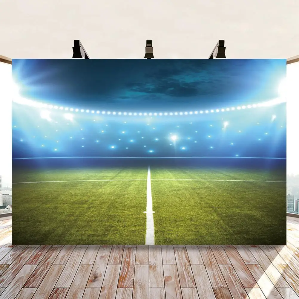 

Фон для студийной фотосъемки с изображением футбольного поля стадиона луга мальчика