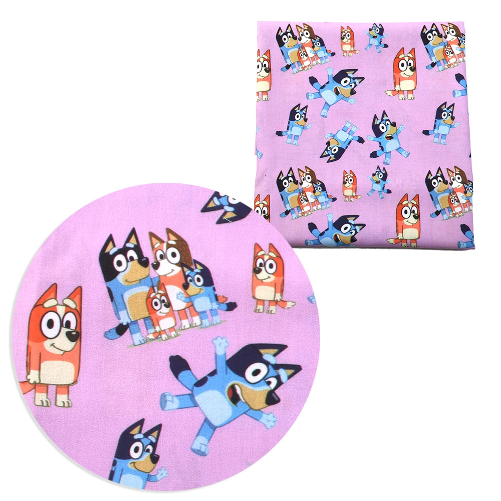 Половинная Полиэстеровая хлопчатобумажная ткань Мультяшные собаки друзья с