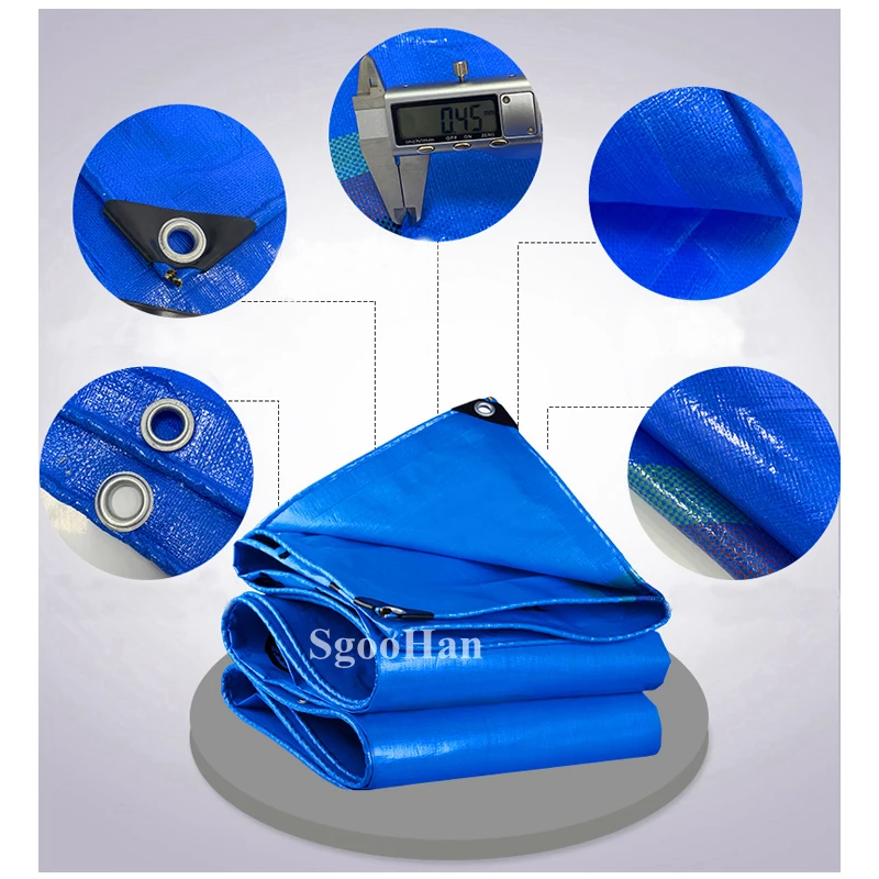 Синий толстый 0 45 мм полиэтиленовый брезент непромокаемая ткань козырек от