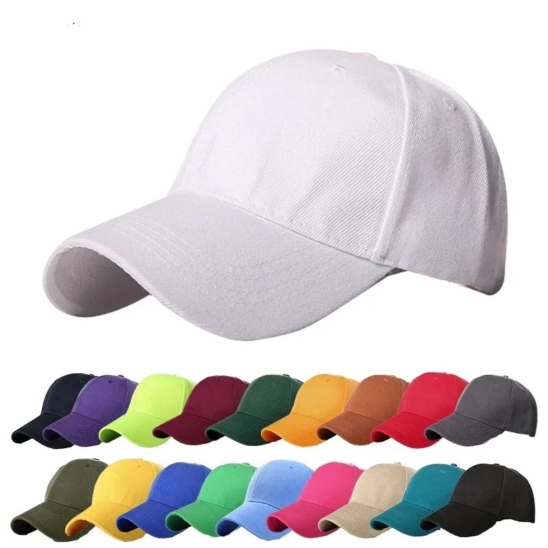 

Men Women Fashion Simple Baseball Cap Sport Adjustable Cap Gorras Solid Color Velcro Multiple Colour Peaked Cap