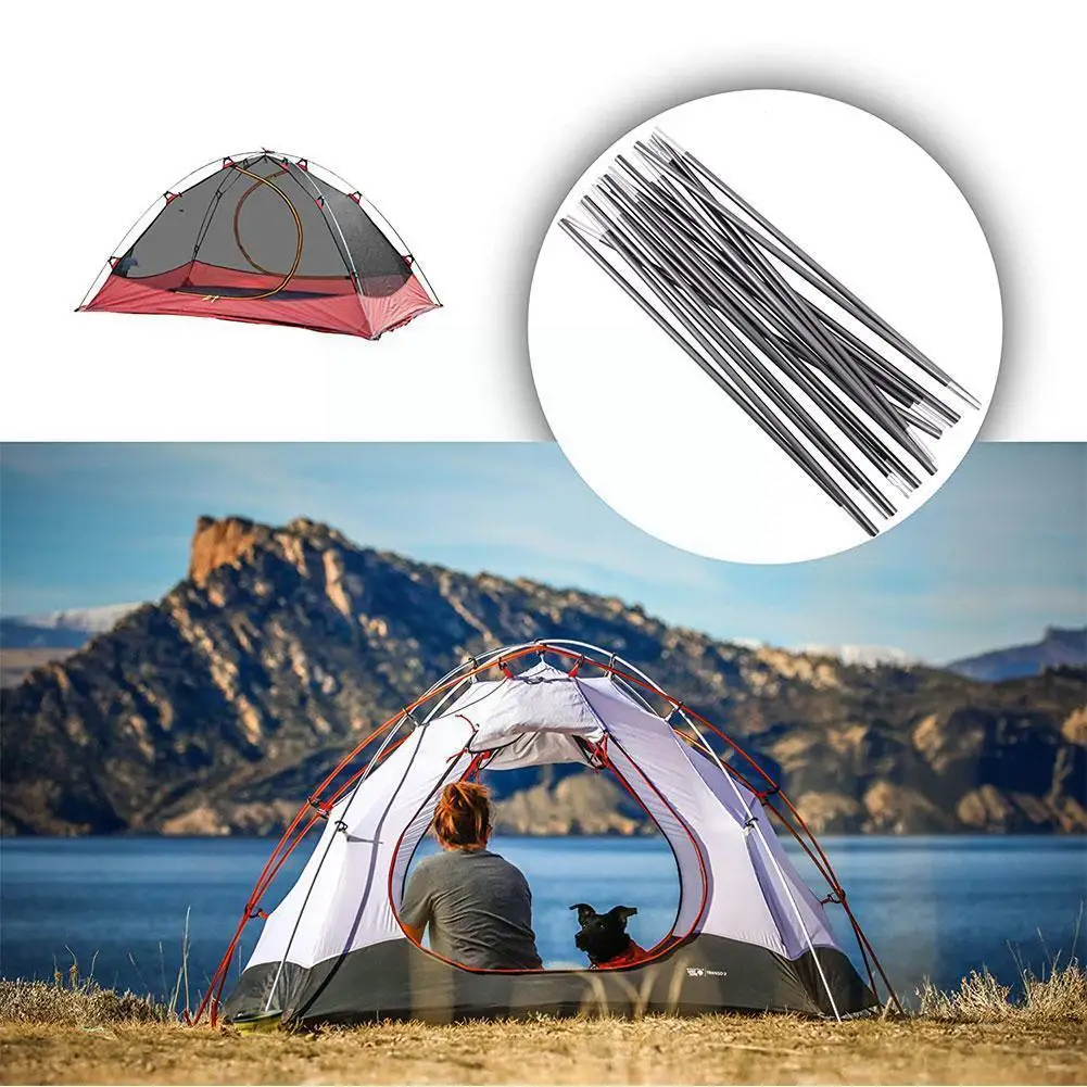 

Outdoor Camping Fibreglass Folding Awning Rod Foldable Stand Tent Support Shelter Accessories Beach Pole Sunlight Tarp Rods C2T5