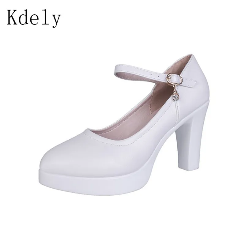

New Women Sandals Ankle-Strap Thick Heel Sandals Beautiful Platform Woman Pumps High Heels Sandals Bridal Shoes