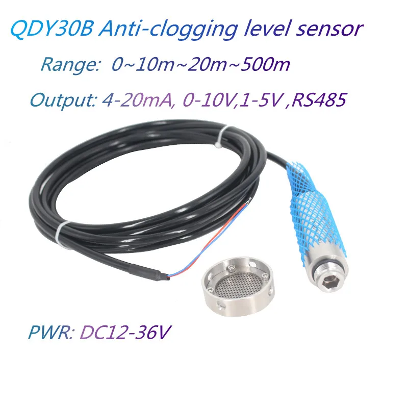 QDY30B 10m cable Hydrostatic sewage Level Sensor 4-20mA Anti-clogging Liquid Level Sensor Transmitter