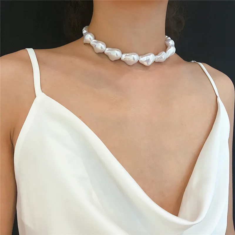 Vintage Baroque Pearls Chokers Necklace for Women Female Girls Chic Pearl Short Chain Necklaces Pendants Choker Fashion Jewelry | Украшения