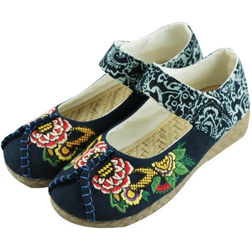 Туфли на плоской подошве с вышивкой в китайском национальном стиле|flats shoes|fashion