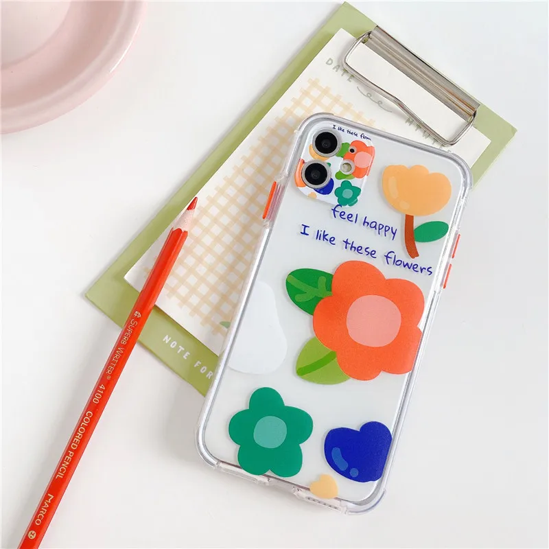 Милый чехол для телефона с цветами iphone se 2020 11 Pro Max 7 8 plus X XR XS задняя крышка защита
