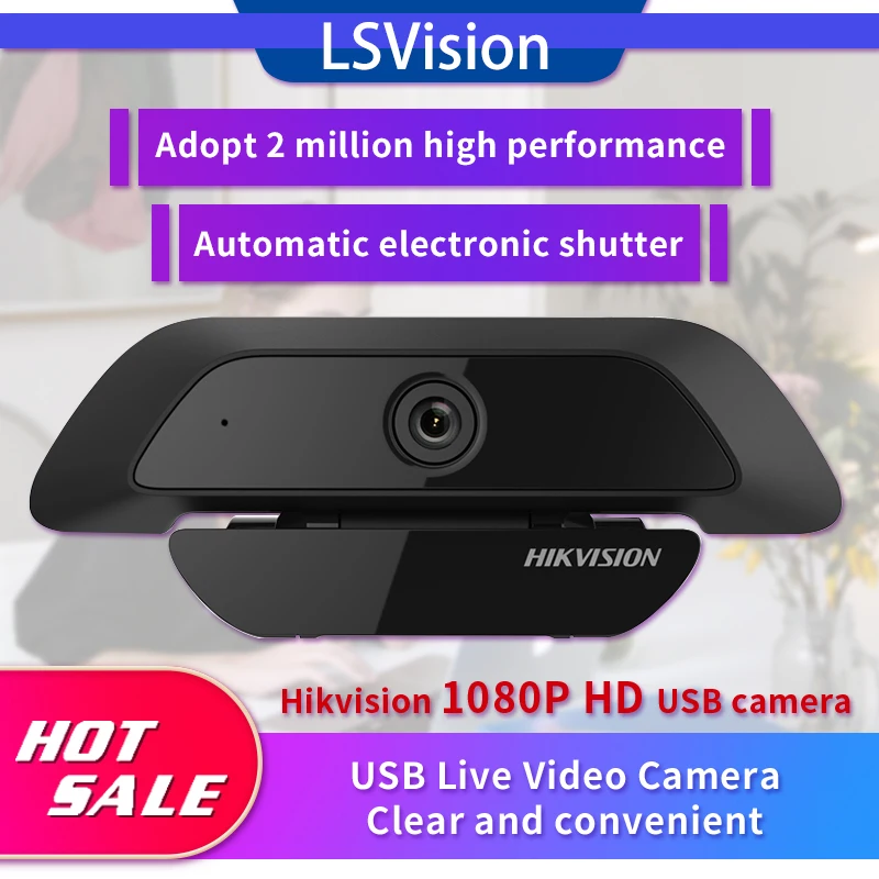 HIKVISION DS U12 Full HD 1080P USB веб камера с микрофоном Компьютерная гибкая для ноутбуков