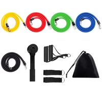 16pcs latex resistance bands exercise fitness expander pull up loop band gym door anchor ankle straps with bag kit yoga fitness